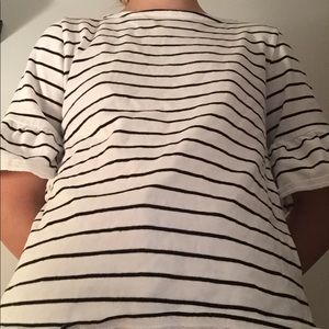 Falls Creek White & Black Striped Flowy Shirt
